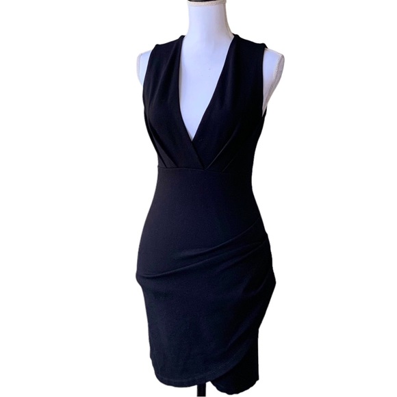 LULU’S COCKTAIL HOUR BLACK WRAP DRESS - Picture 14 of 16